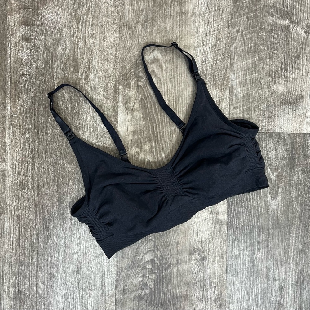 Skims Onyx Black Maternity Nursing Sculpting Bra